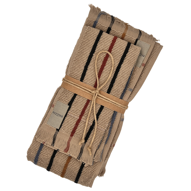 Asciugamano con ospite Stripes tinto filo Fazzini