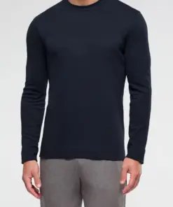 maglia uomo manica lunga caldo cotone blu vprt91157