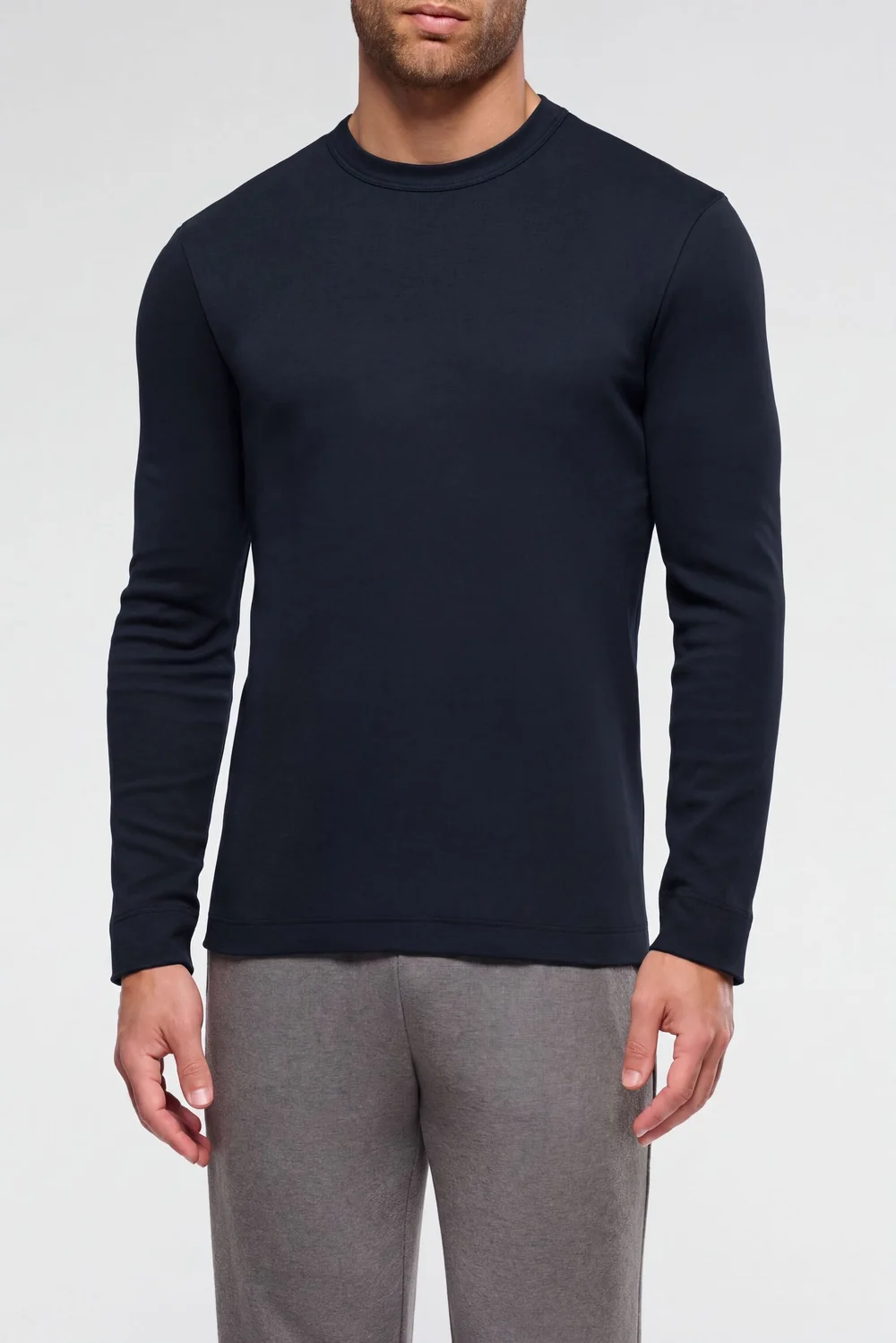 maglia uomo manica lunga caldo cotone blu vprt91157