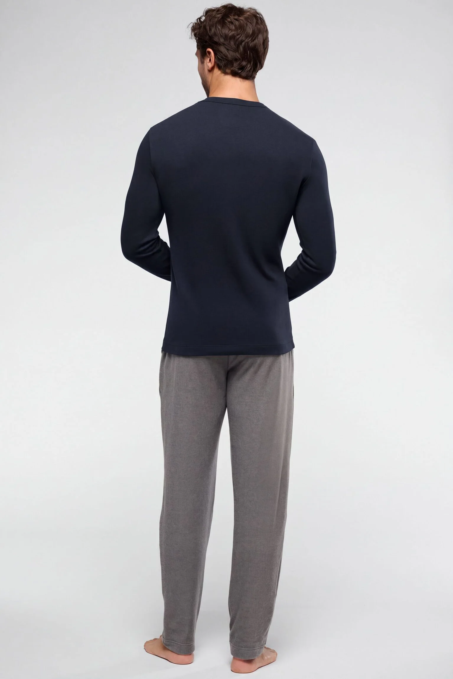 maglia uomo manica lunga caldo cotone blu vprt91157