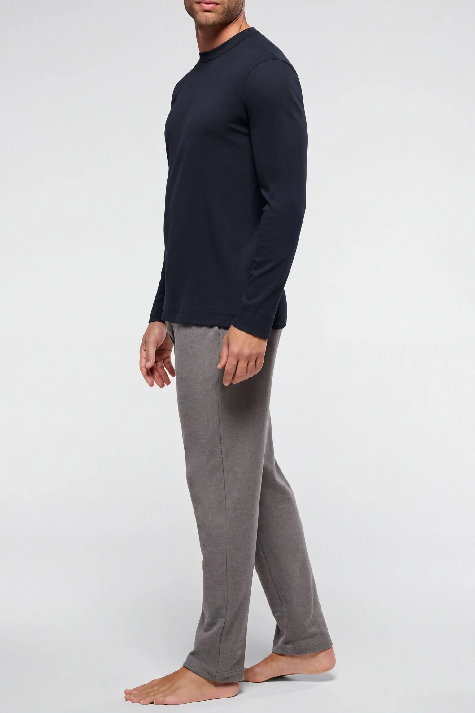maglia uomo manica lunga caldo cotone blu vprt91157
