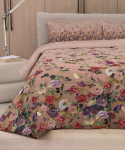trapunta matrimoniale fiori rosa