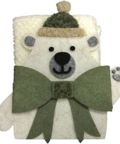 Lavette spugna cestino Natalizio Bear con 3 lavette