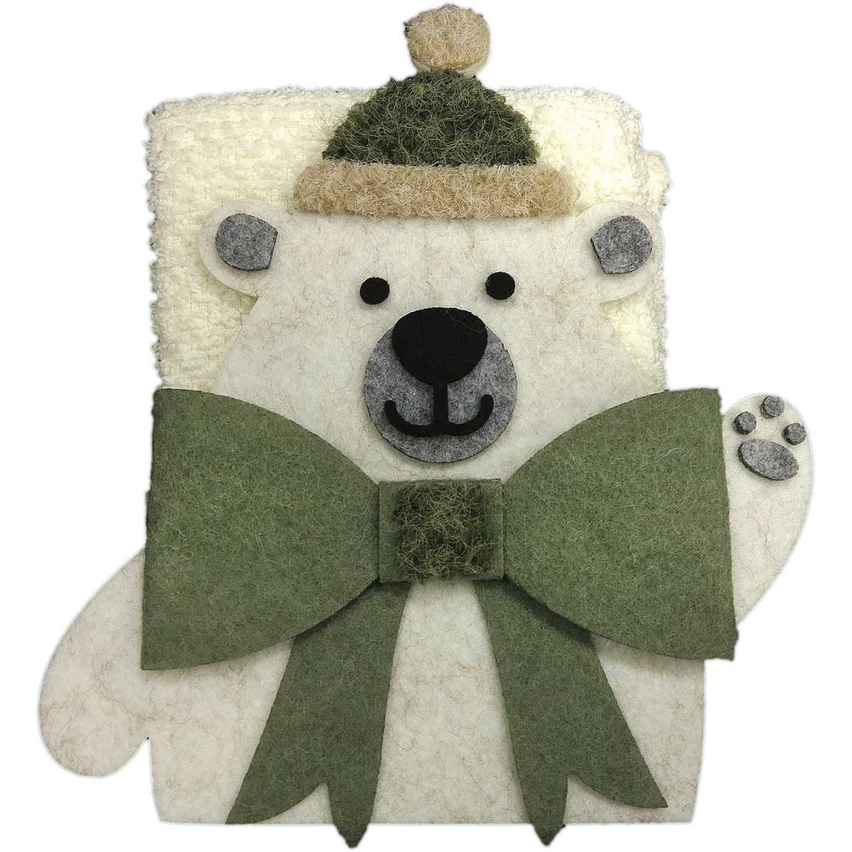 Lavette spugna cestino Natalizio Bear con 3 lavette
