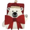 Lavette spugna cestino Natalizio Bear con 3 lavette ROSSO