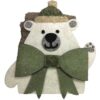 Lavette spugna cestino Natalizio Bear con 3 lavette TAUPE