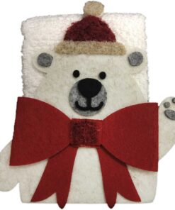 Lavette spugna cestino Natalizio Bear con 3 lavette
