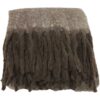 Plaid Morbidissimo Melange Marrone con Maxifrangia cm.130x170 - immagine 2